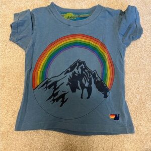 Aviator Nation Kids' Blue Tee with Rainbow and Mountain